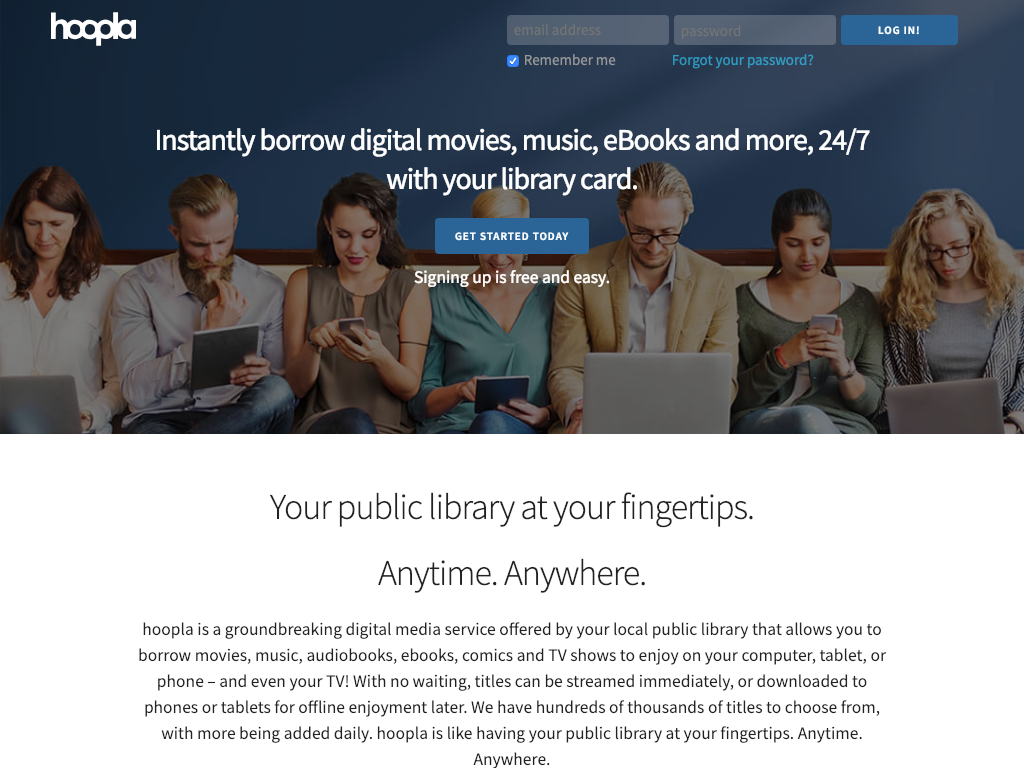 screenshot of the hoopla project